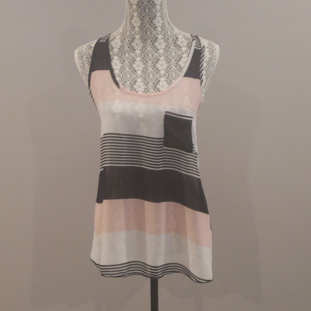 Striped Sheer Razorback Tank